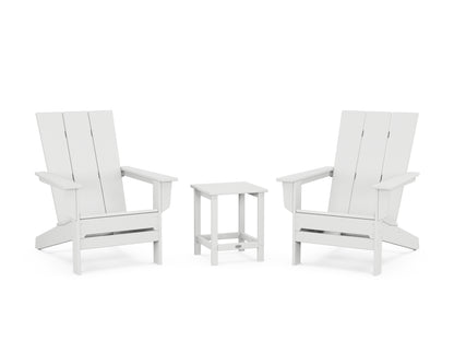 POLYWOOD® 3-Piece Modern Studio Adirondack Set in White