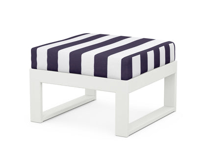 Unbranded Modular Ottoman - Modern in Vintage White / Cabana Stripe Navy