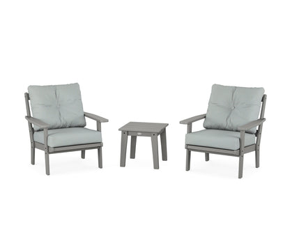 POLYWOOD® Oxford 3-Piece Deep Seating Set in Slate Grey / Spa