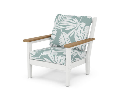POLYWOOD® Chippendale Deep Seating Chair in White / Natural / Leaf Glacier Spa