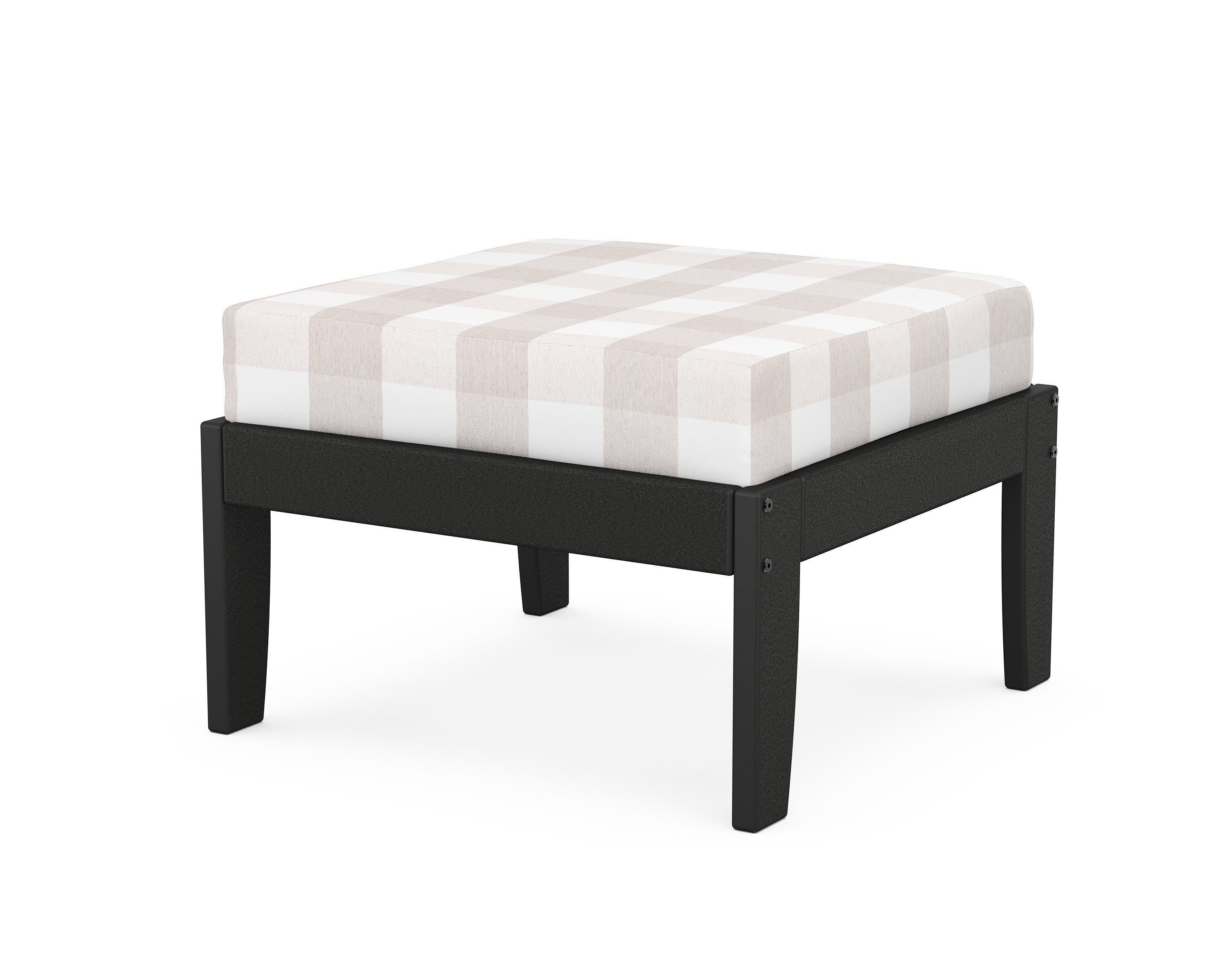 Unbranded Modular Ottoman - Classic in Black / Buffalo Plaid Dune Burlap