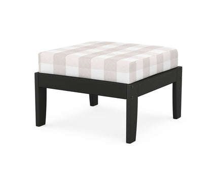 Unbranded Modular Ottoman - Classic in Black / Buffalo Plaid Dune Burlap