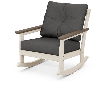 POLYWOOD® Vineyard Deep Seating Rocking Chair in Sand / Kona / Spectrum Carbon