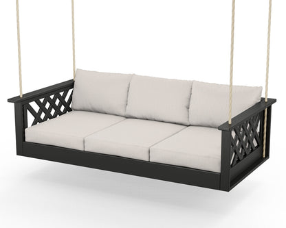 Country Living Wovendale Daybed Swing in Black / Cast Ash