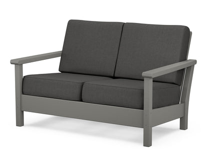 POLYWOOD® Harbour Deep Seating Loveseat in Slate Grey / Spectrum Carbon
