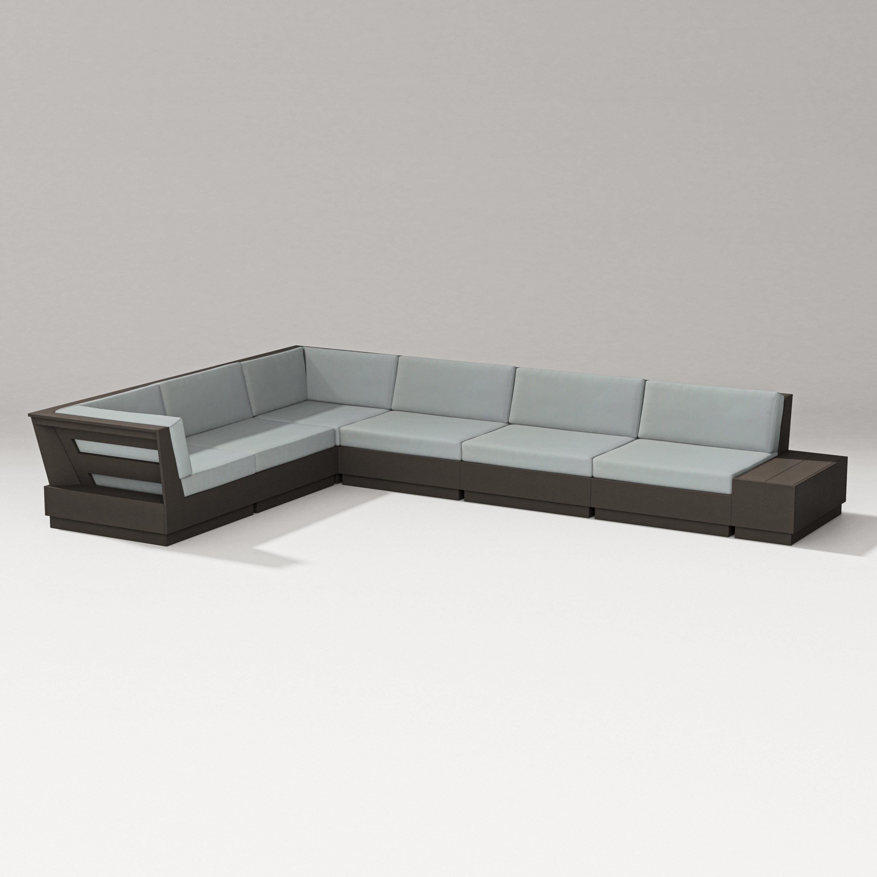 PW Designer Series Elevate 7-Piece Corner Sectional in Vintage Coffee / Spa