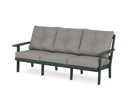 POLYWOOD® Oxford Deep Seating Sofa in Green / Grey Mist