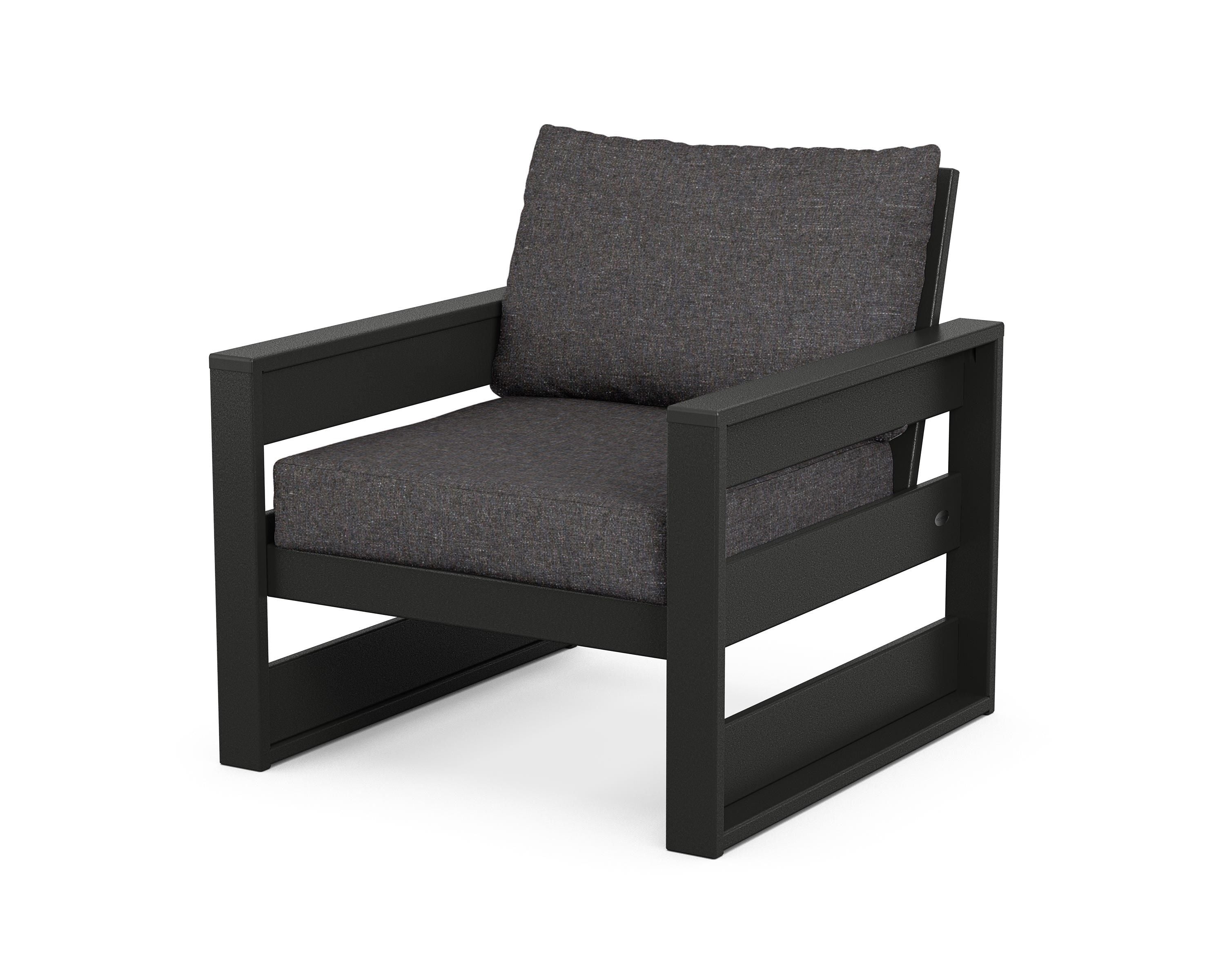 POLYWOOD® Westport Club Chair in Black / Ash Charcoal