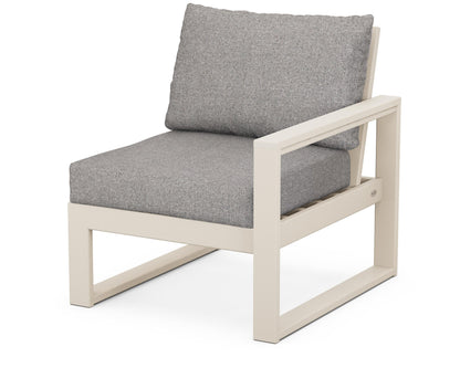 POLYWOOD® EDGE Modular Right Arm Chair in Sand / Grey Mist