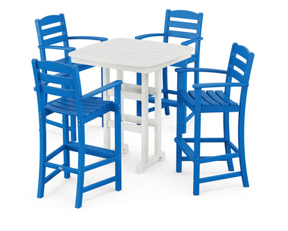 POLYWOOD® La Casa Café 5-Piece Bar Set in Pacific Blue / White