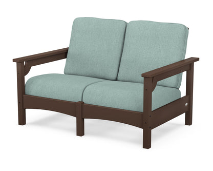 POLYWOOD® Club Loveseat in Mahogany / Glacier Spa