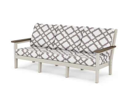 POLYWOOD® Chippendale Deep Seating Sofa in Sand / Kona / Trellis Grey Mist
