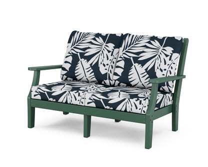 Country Living Wovendale Deep Seating Loveseat in Green / Leaf Marine Indigo