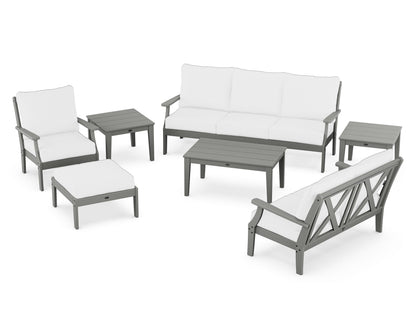 POLYWOOD® Braxton 7-Piece Deep Seating Set in Slate Grey / Natural