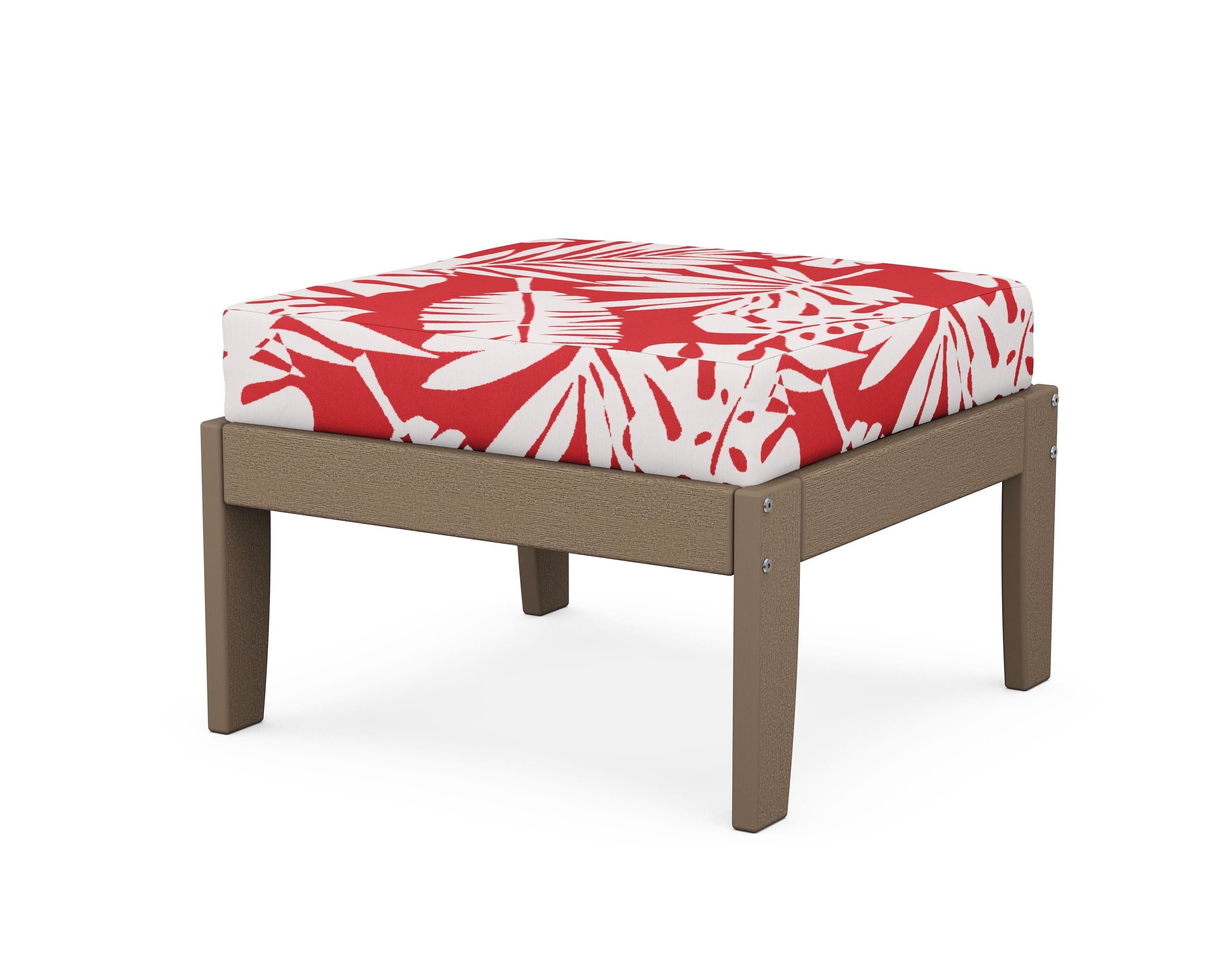 Unbranded Modular Ottoman - Classic in Vintage Sahara / Leaf Crimson