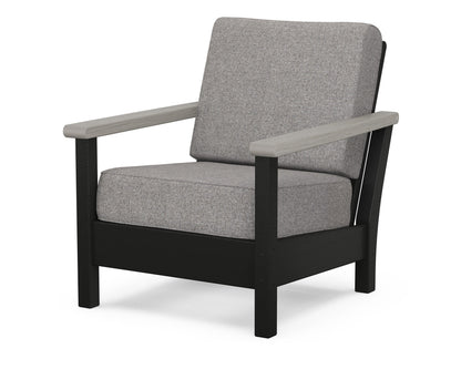 POLYWOOD® Harbour Deep Seating Chair in Black / Driftwood / Grey Mist