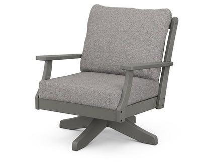POLYWOOD® Braxton Deep Seating Swivel Chair in Slate Grey / Grey Mist