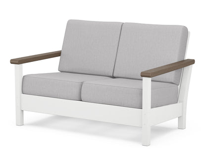 POLYWOOD® Harbour Deep Seating Loveseat in White / Kona / Granite