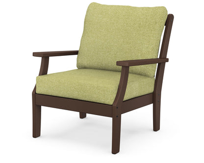 POLYWOOD® Braxton Deep Seating Chair in Mahogany / Chartreuse Boucle