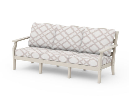 Draper James™ by  POLYWOOD® Savannah Deep Seating Sofa in Sand / Trellis Dune Burlap
