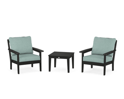 Country Living Cottage 3-Piece Deep Seating Set in Black / Glacier Spa