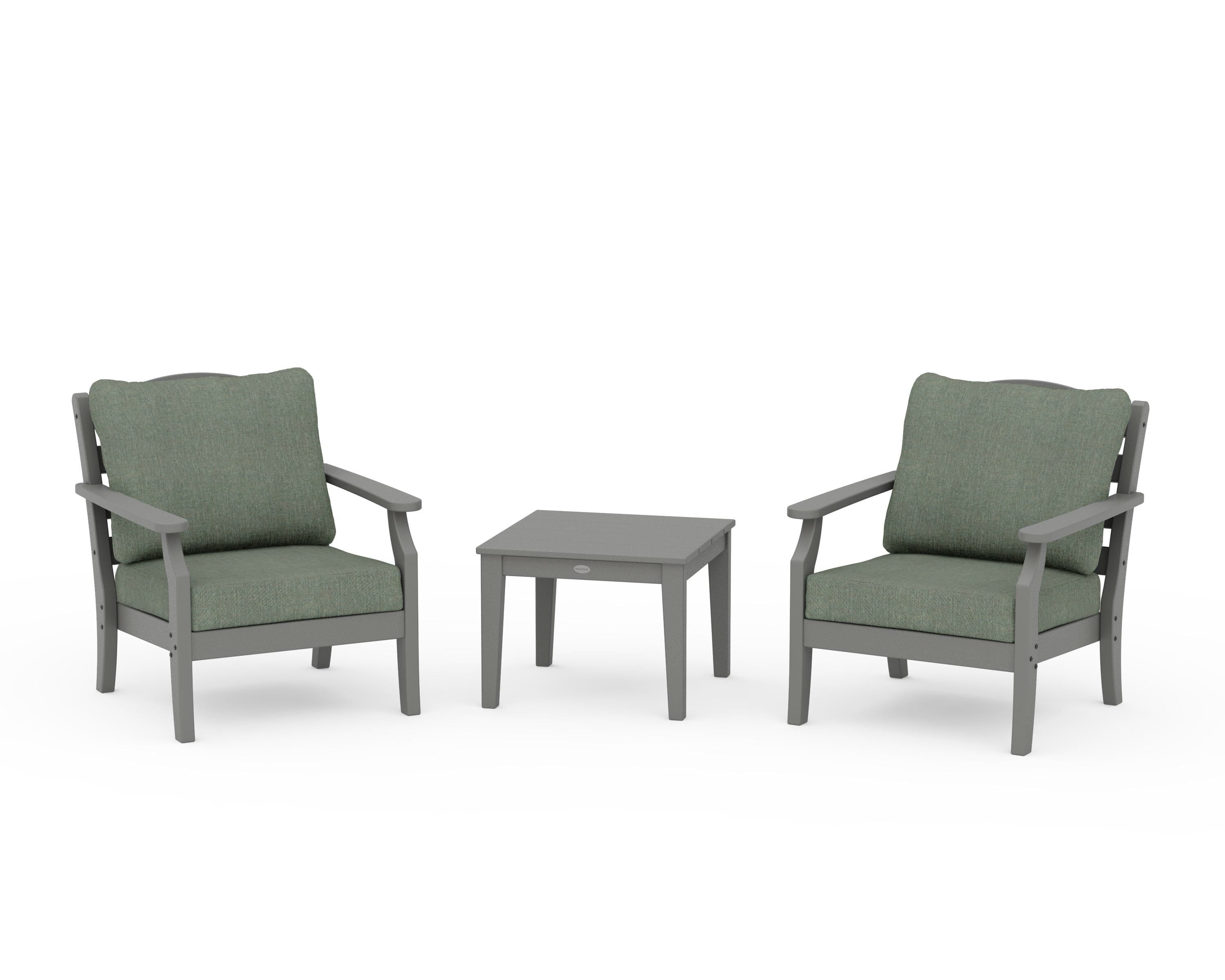 Draper James™ by  POLYWOOD® Savannah 3-Piece Deep Seating Set in Slate Grey / Cast Sage