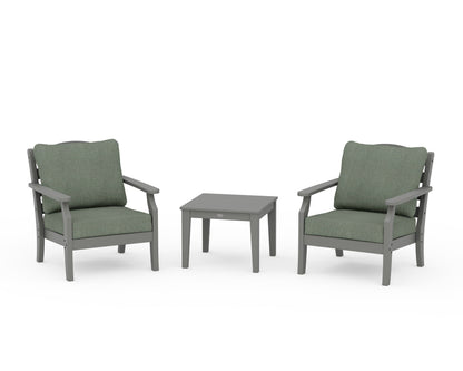 Draper James™ by  POLYWOOD® Savannah 3-Piece Deep Seating Set in Slate Grey / Cast Sage