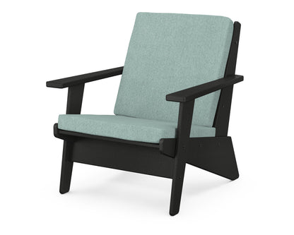 POLYWOOD® Riviera Modern Lounge Chair in Black / Glacier Spa