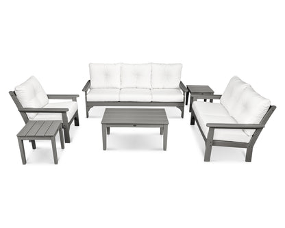 POLYWOOD® Vineyard 6-Piece Deep Seating Set in Slate Grey / Natural