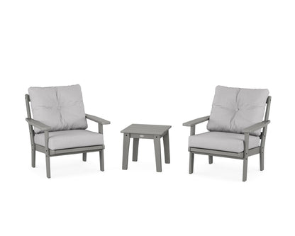 POLYWOOD® Oxford 3-Piece Deep Seating Set in Slate Grey / Granite