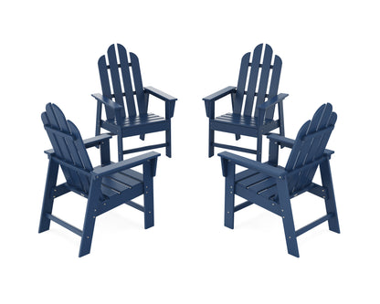 POLYWOOD® Long Island 4-Piece Upright Adirondack Conversation Set in Navy