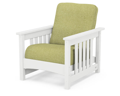 POLYWOOD® Club Mission Chair in White / Chartreuse Boucle