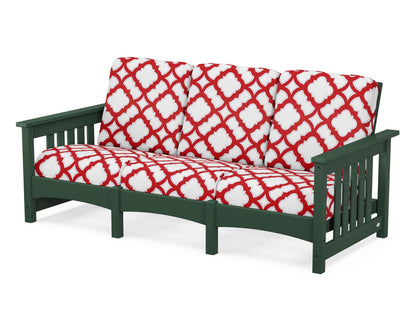 POLYWOOD® Club Mission Sofa in Green / Trellis Crimson