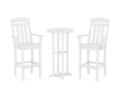 Country Living Cottage 3-Piece Farmhouse Bar Set in White