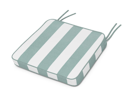 Martha Stewart by POLYWOOD® Chinoiserie Arm Chair Seat Cushion in Cabana Stripe Glacier Spa