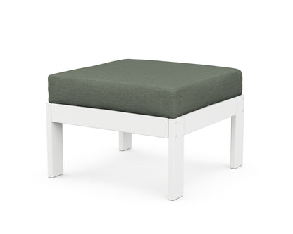 POLYWOOD® Vineyard Modular Ottoman in White / Cast Sage