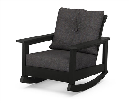 POLYWOOD® Prescott Deep Seating Rocking Chair in Black / Ash Charcoal