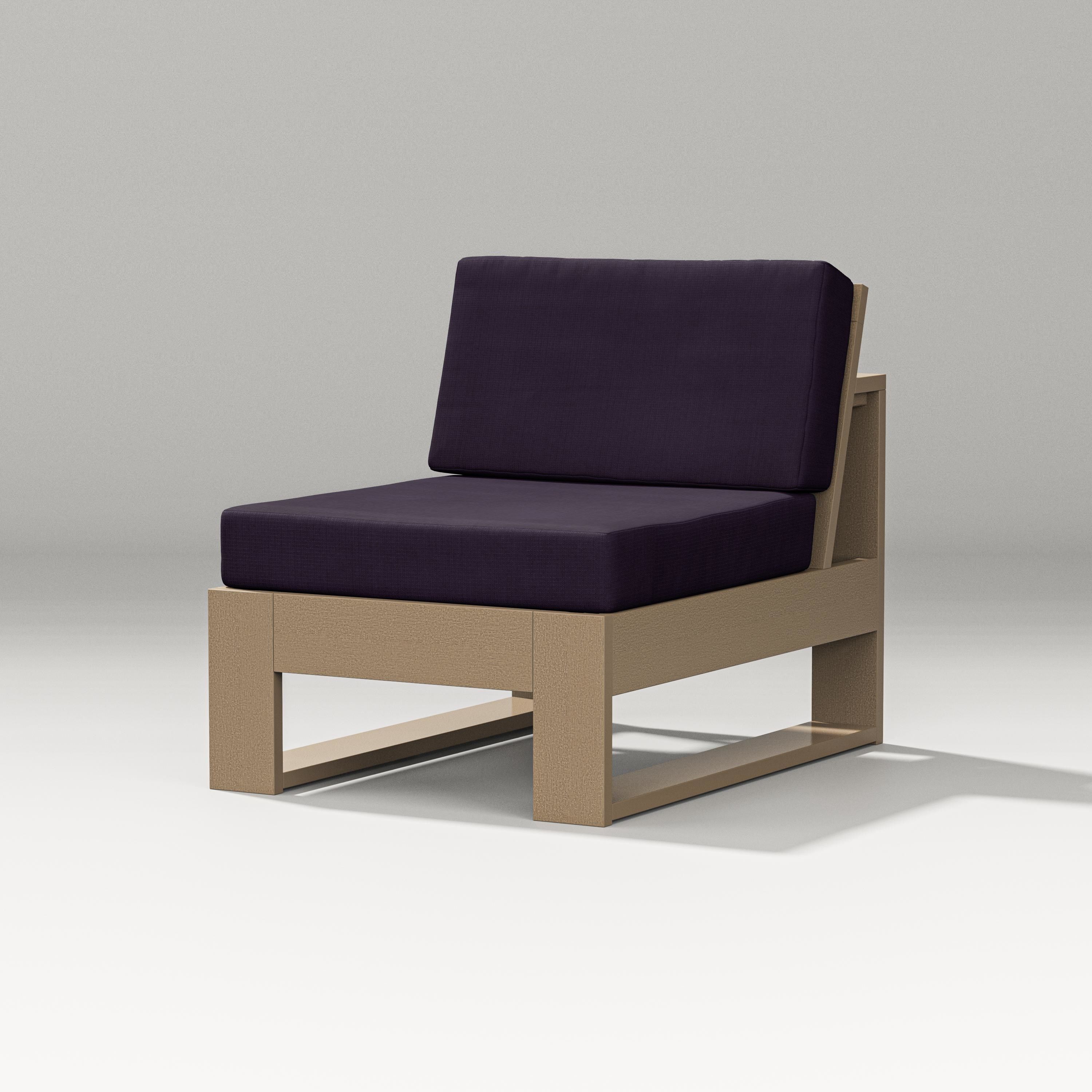 PW Designer Series Latitude Modular Armless Chair in Vintage Sahara / Navy Linen