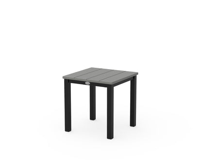 POLYWOOD® Main Street 18" Side Table in Black / Slate Grey
