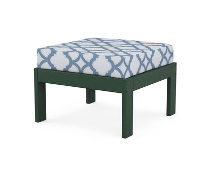 POLYWOOD® Vineyard Modular Ottoman in Green / Trellis Sky Blue