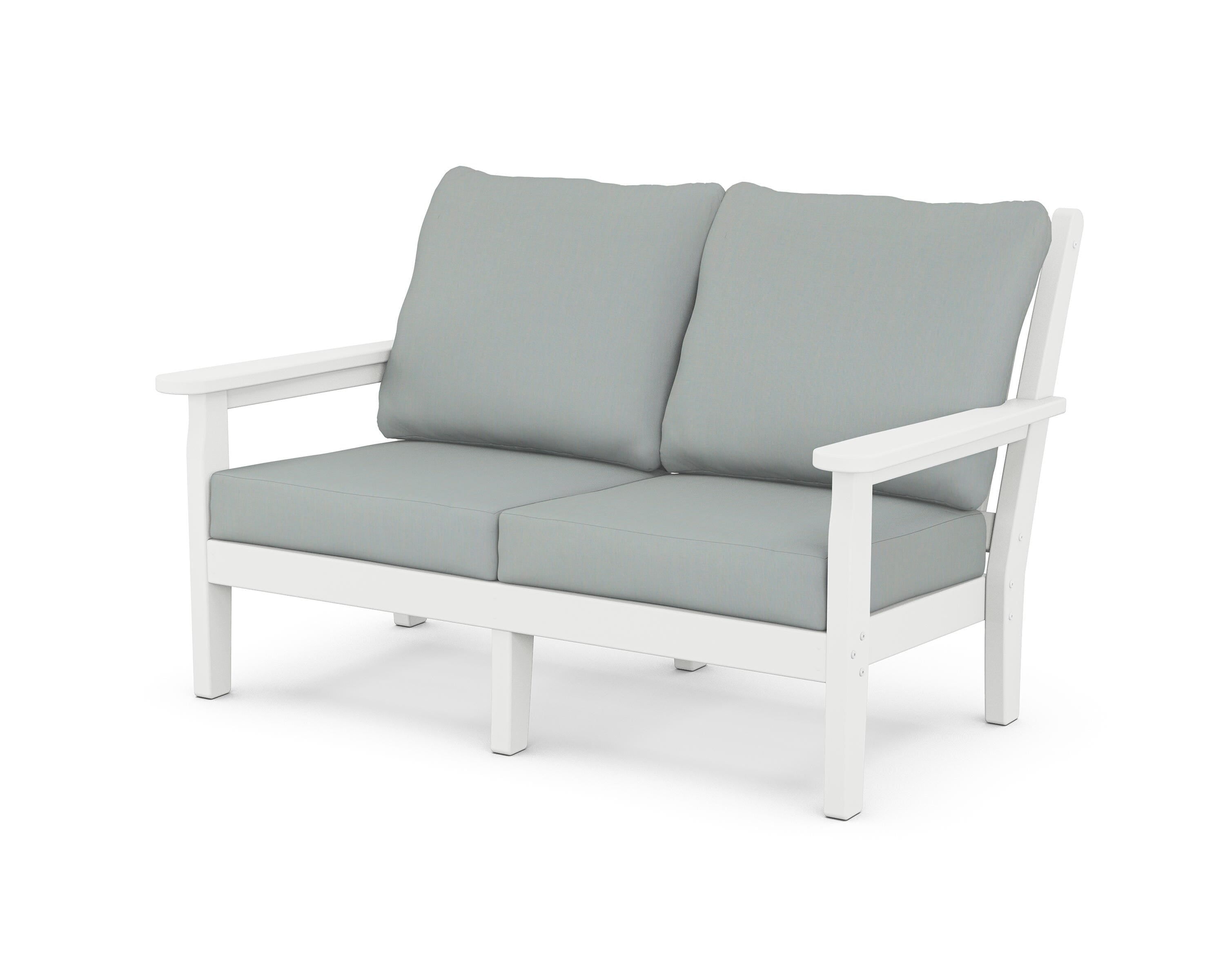 POLYWOOD® Chippendale Deep Seating Loveseat in White / Spa