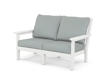 POLYWOOD® Chippendale Deep Seating Loveseat in White / Spa