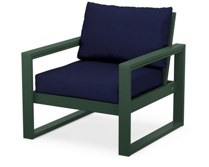 POLYWOOD® EDGE Club Chair in Green / Navy