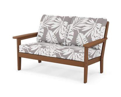 Country Living Cottage Deep Seating Loveseat in Teak / Leaf Grey Mist