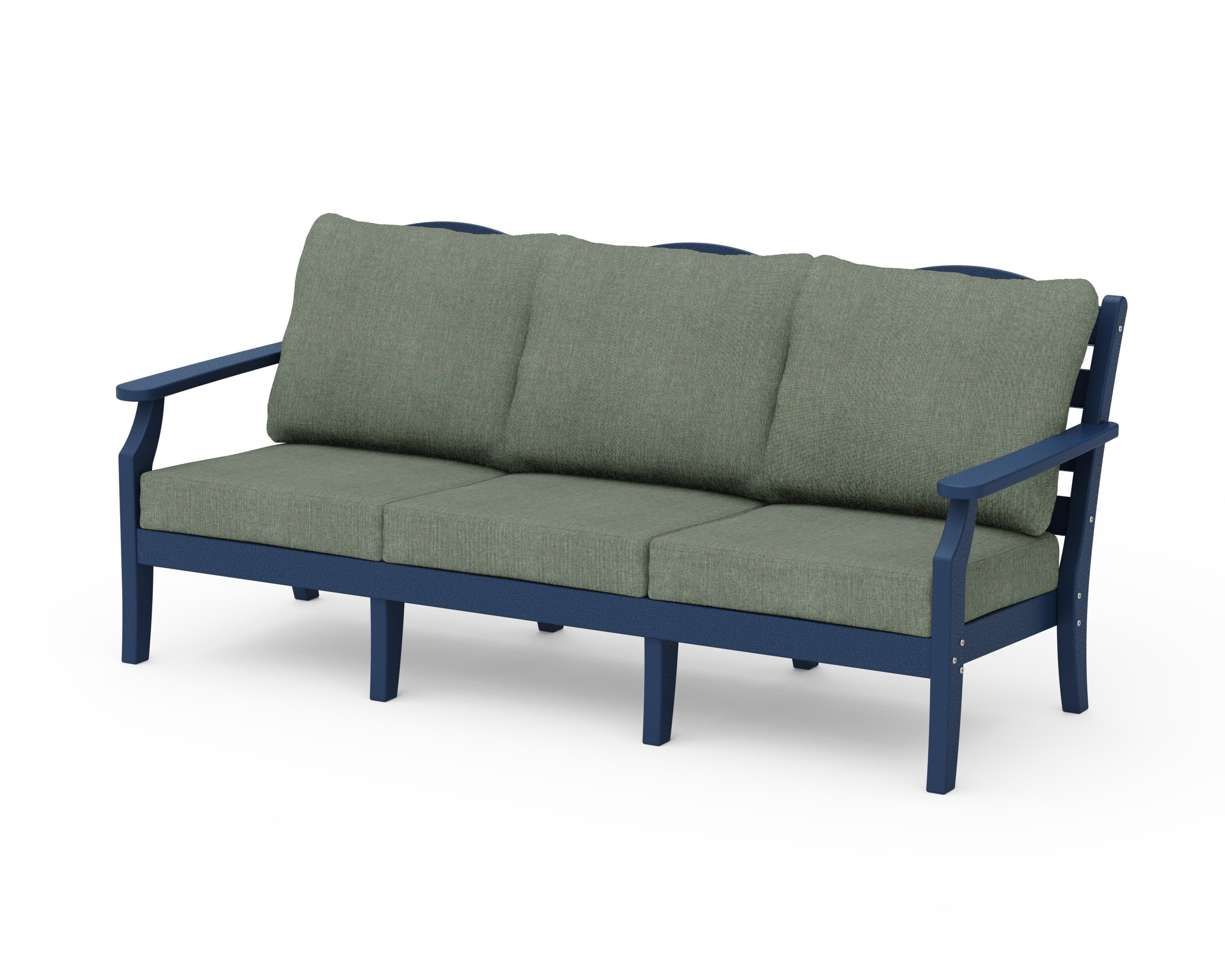 Draper James™ by  POLYWOOD® Savannah Deep Seating Sofa in Navy / Cast Sage