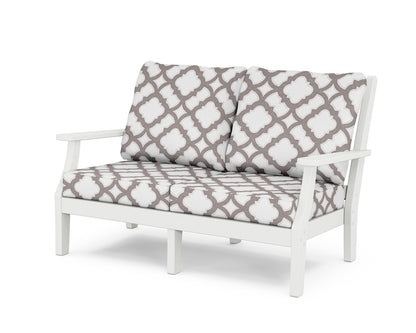 Country Living Wovendale Deep Seating Loveseat in White / Trellis Grey Mist