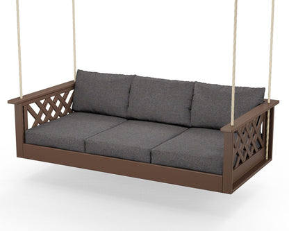 Country Living Wovendale Daybed Swing in Mahogany / Ash Charcoal