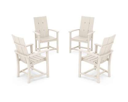 POLYWOOD® Modern 4-Piece Upright Adirondack Conversation Set in Sand