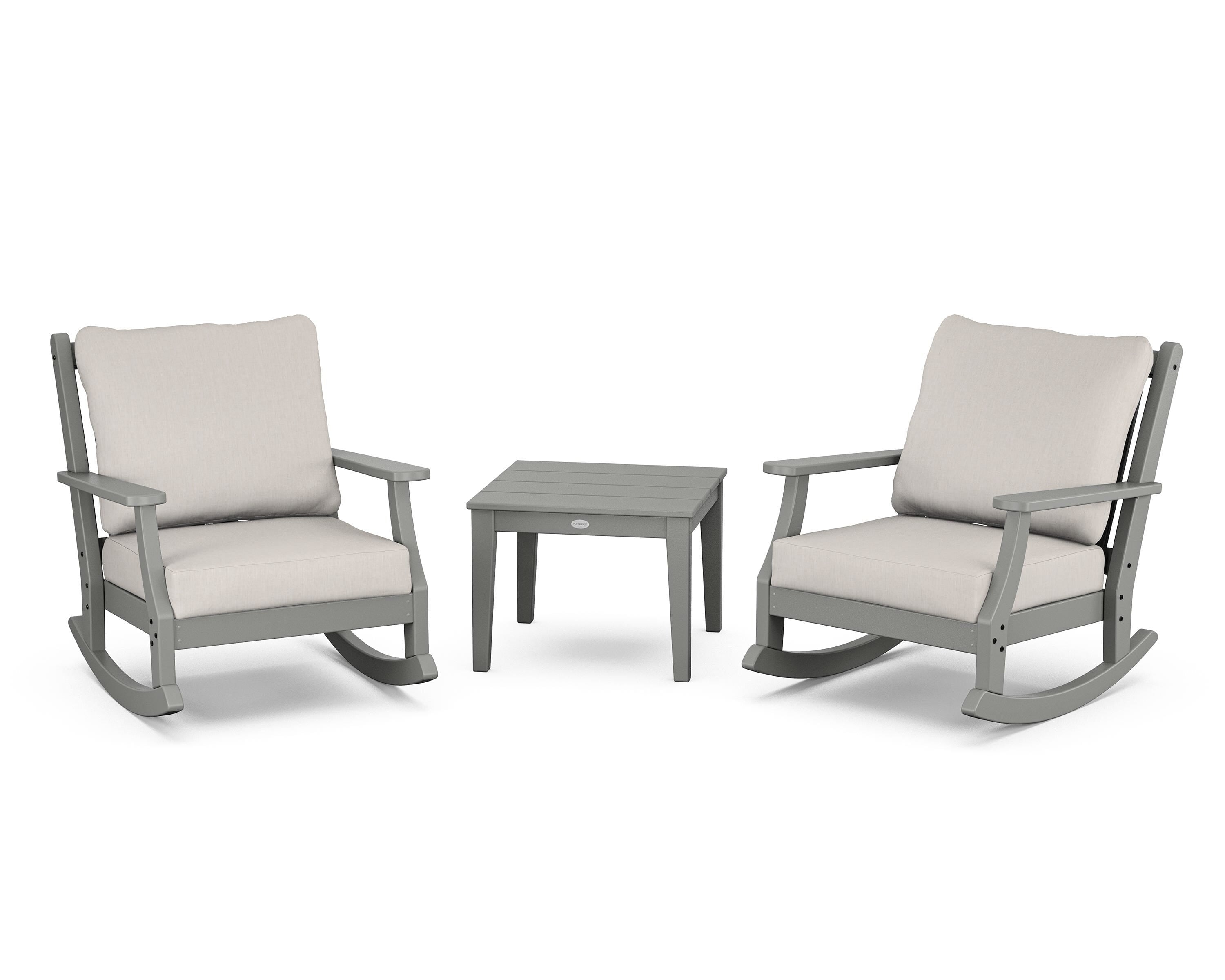 Country Living Wovendale 3-Piece Deep Seating Rocker Set in Slate Grey / Cast Ash