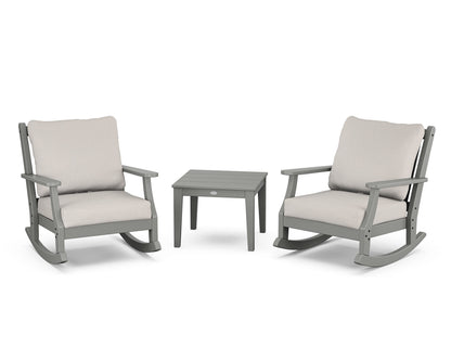 Country Living Wovendale 3-Piece Deep Seating Rocker Set in Slate Grey / Cast Ash